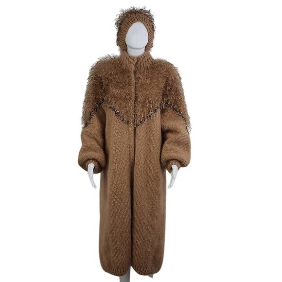 Vintage Artisan Made Tapestry Coat & Hat Size 2XLarge - Picture 1 of 16